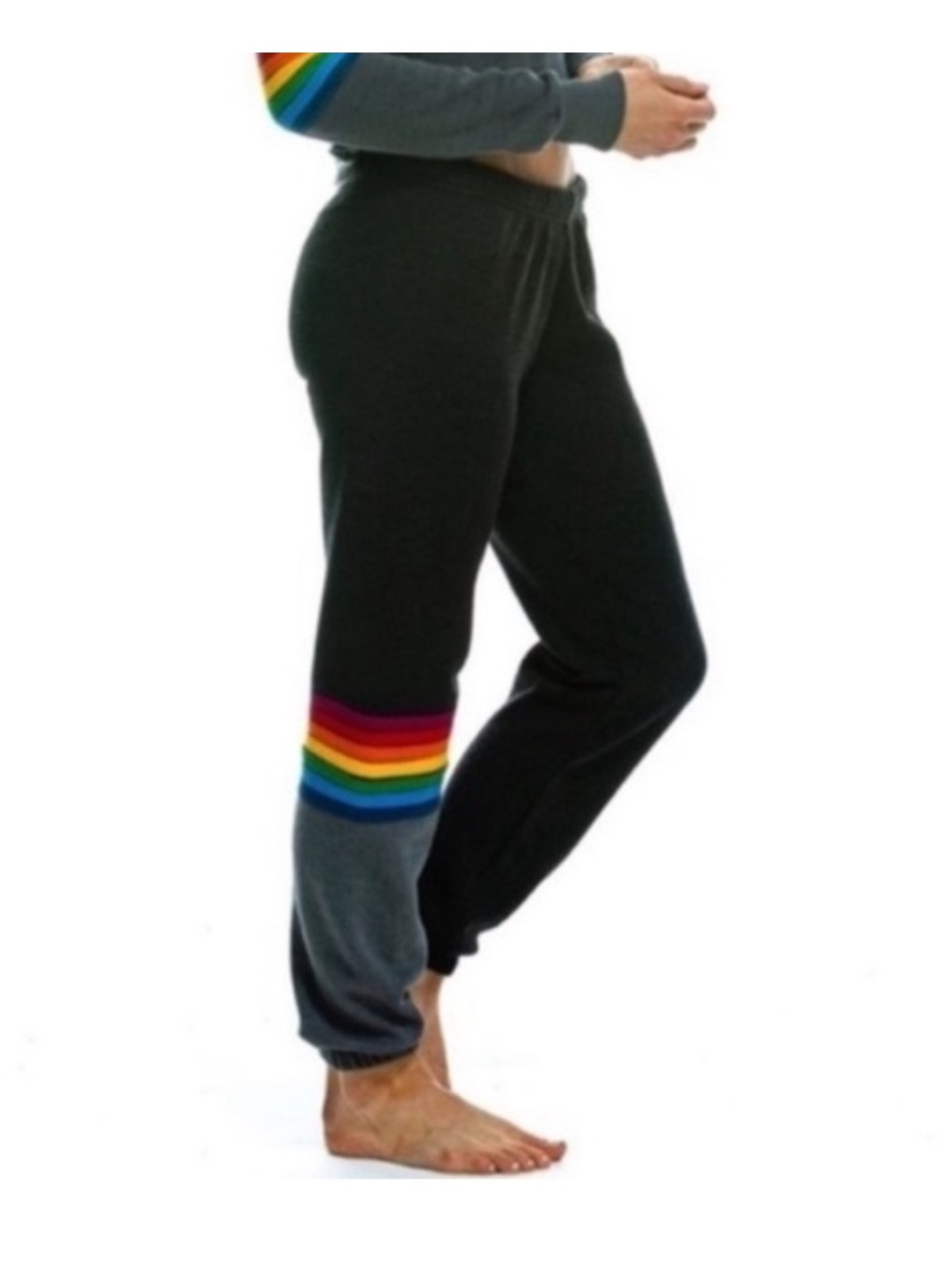 Aviator Nation Rainbow Stripe Sweatpants Size M